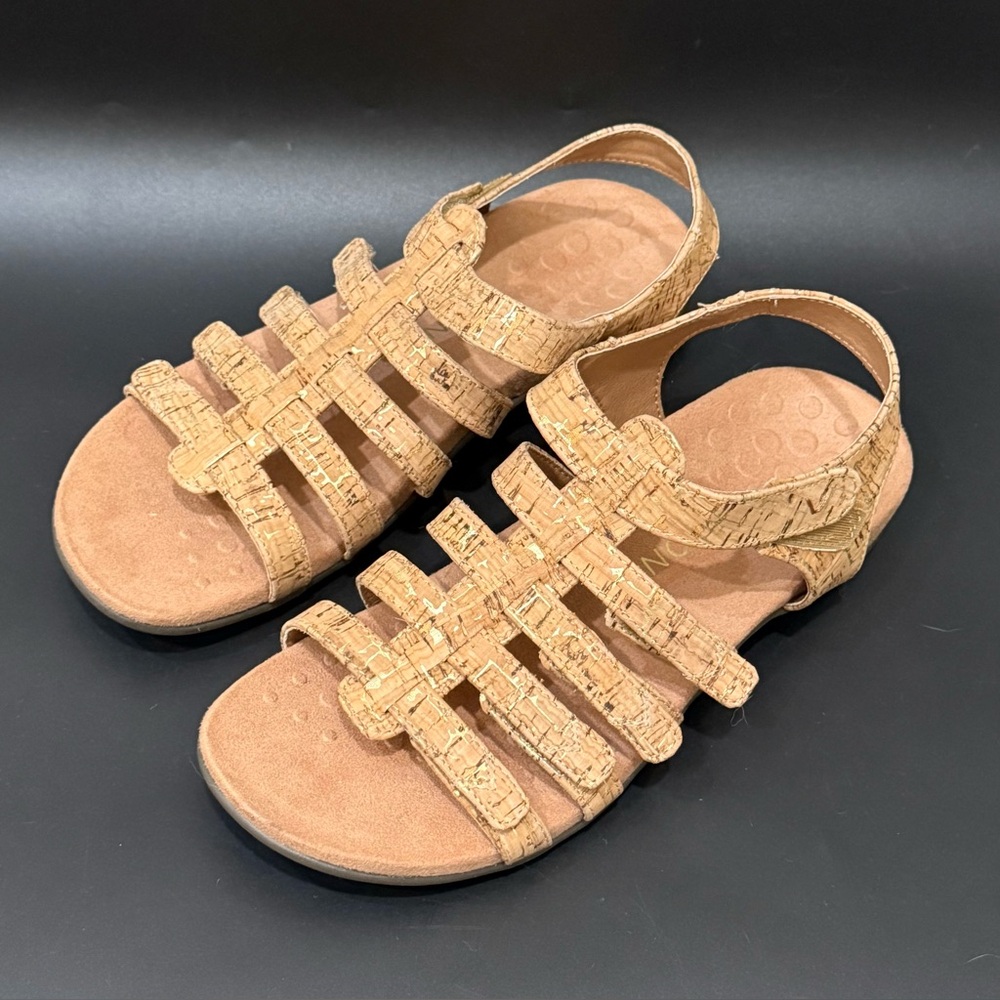 VIONIC Harissa Cork Strappy Adjustable Straps Orthotic Sandals Size 9
